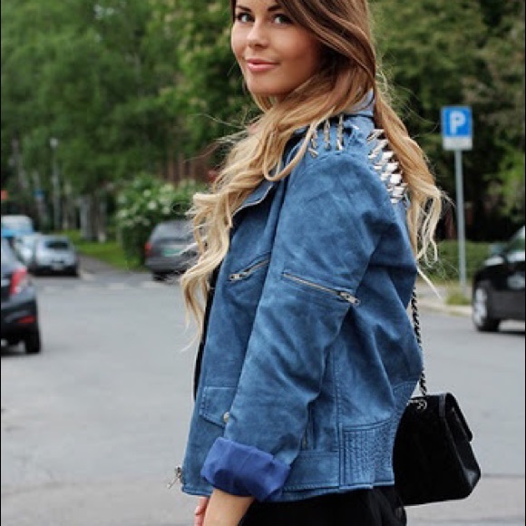 UNIF PU Leather Jacket - Washed Blue - Picture 2 of 16